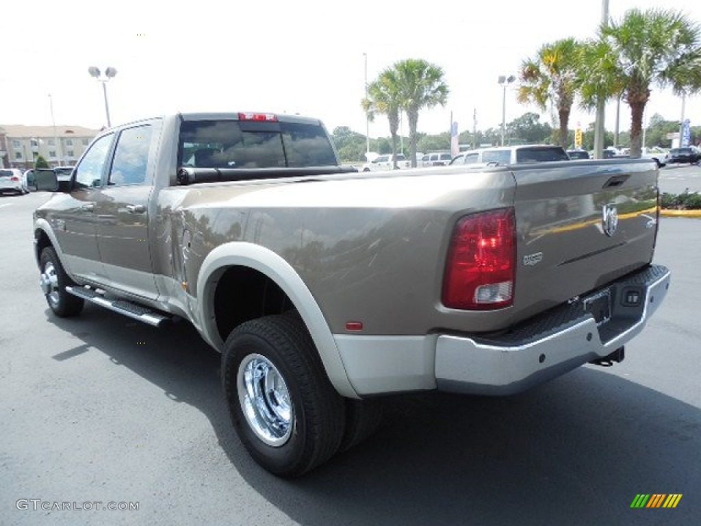 2010 Ram 3500 Laramie Crew Cab 4x4 Dually - Rugged Brown Pearl / Light Pebble Beige/Bark Brown photo #3