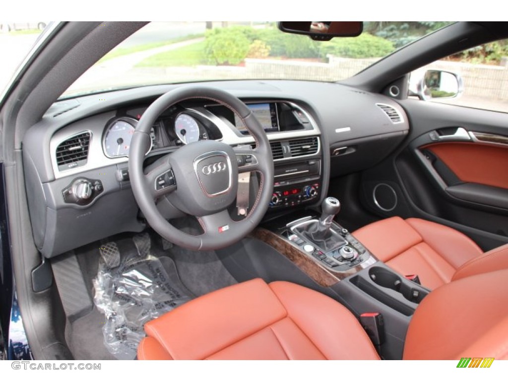 2010 S5 4.2 FSI quattro Coupe - Deep Sea Blue Pearl Effect / Magma Red Silk Nappa Leather photo #10