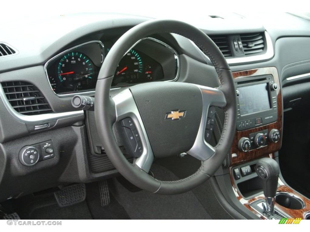 2014 Chevrolet Traverse LT Ebony Steering Wheel Photo #84338694