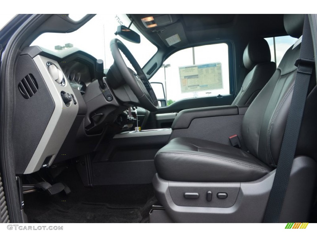 Black Interior 2014 Ford F250 Super Duty Lariat Crew Cab 4x4 Photo #84341106