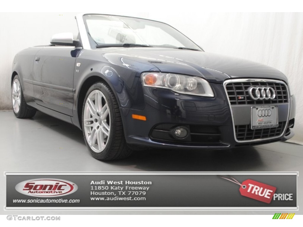 2008 S4 4.2 quattro Cabriolet - Deep Sea Blue Pearl Effect / Black/Silver photo #1