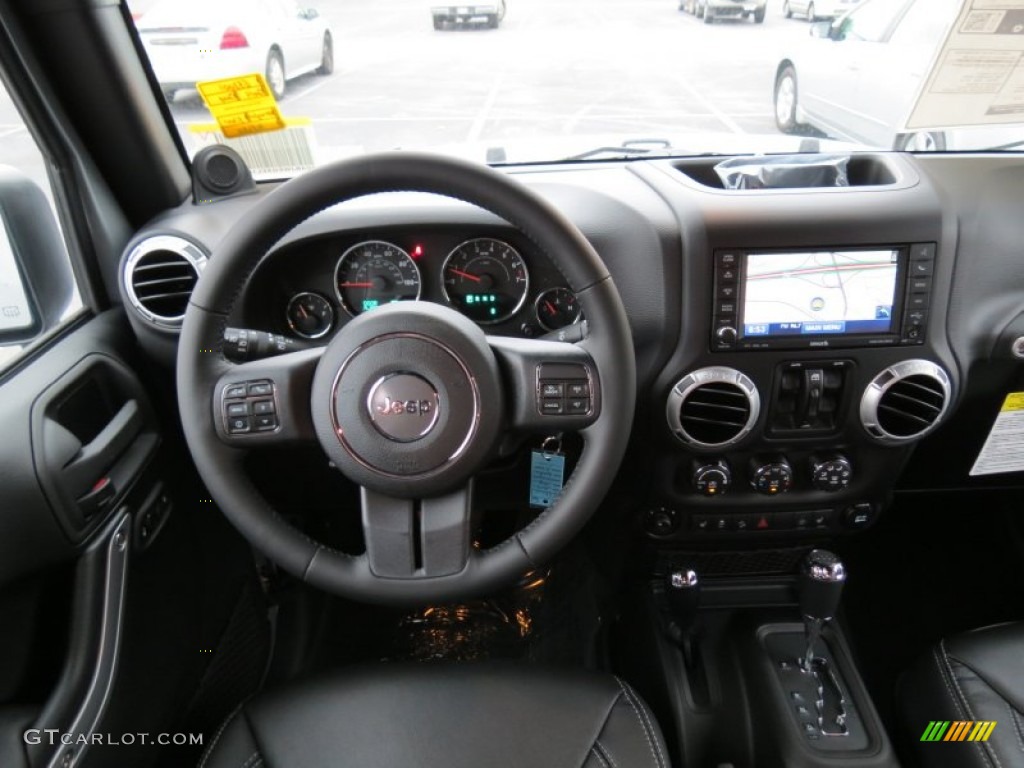 2014 Jeep Wrangler Unlimited Sahara 4x4 Black Dashboard Photo #84342693