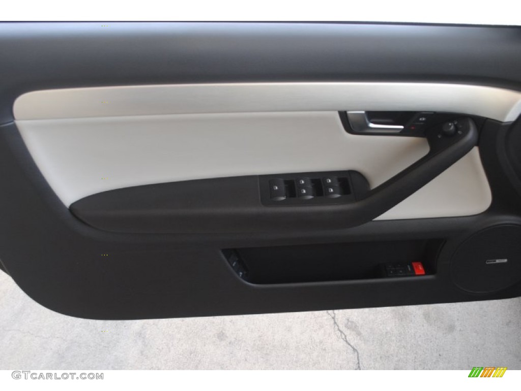 2008 Audi S4 4.2 quattro Cabriolet Black/Silver Door Panel Photo #84342714