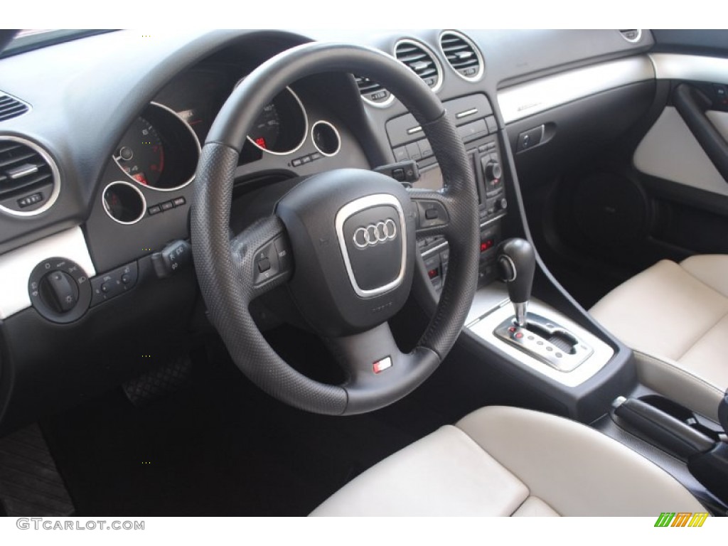 Black/Silver Interior 2008 Audi S4 4.2 quattro Cabriolet Photo #84342813
