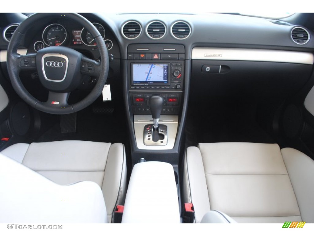 2008 Audi S4 4.2 quattro Cabriolet Black/Silver Dashboard Photo #84342867