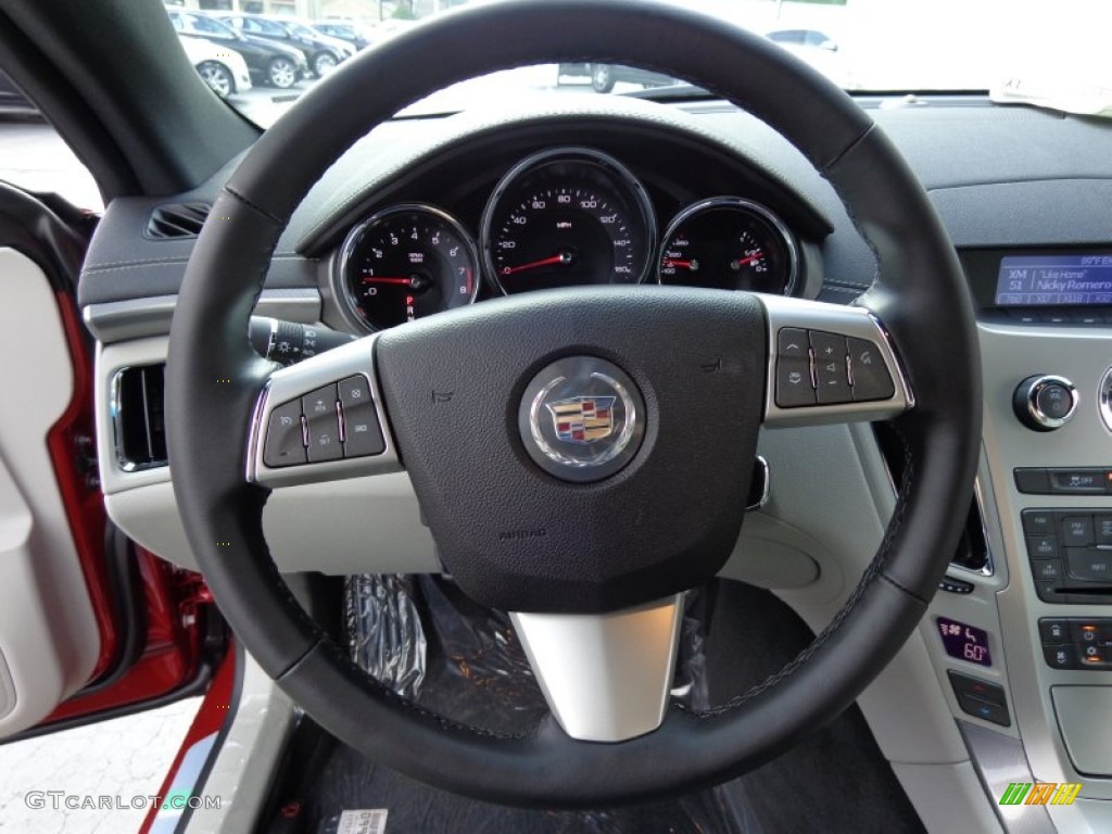 2014 Cadillac CTS Coupe Light Titanium/Ebony Steering Wheel Photo #84346719