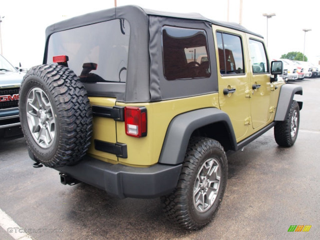 2013 Wrangler Unlimited Rubicon 4x4 - Commando Green / Black photo #3