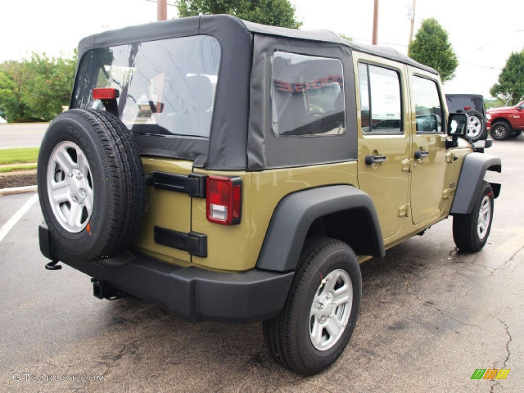 2013 Wrangler Unlimited Sport 4x4 - Commando Green / Black photo #3