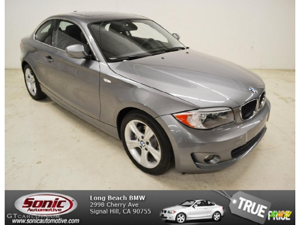 2013 1 Series 128i Coupe - Space Gray Metallic / Black photo #1