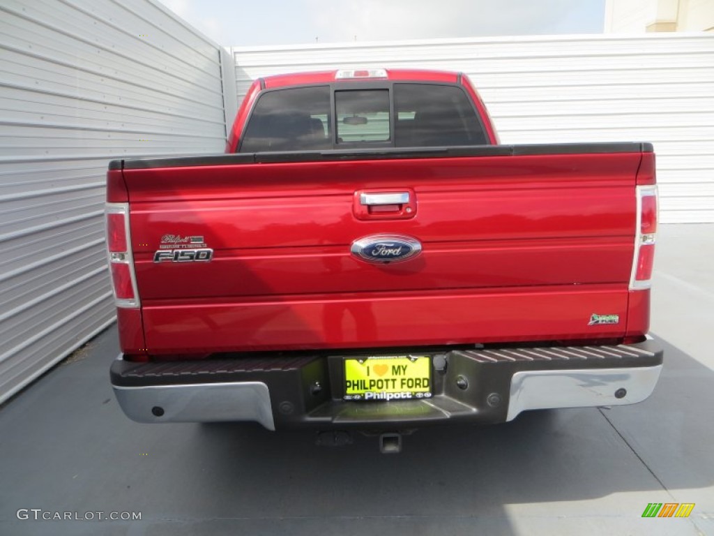 2010 F150 Lariat SuperCrew - Red Candy Metallic / Black photo #5