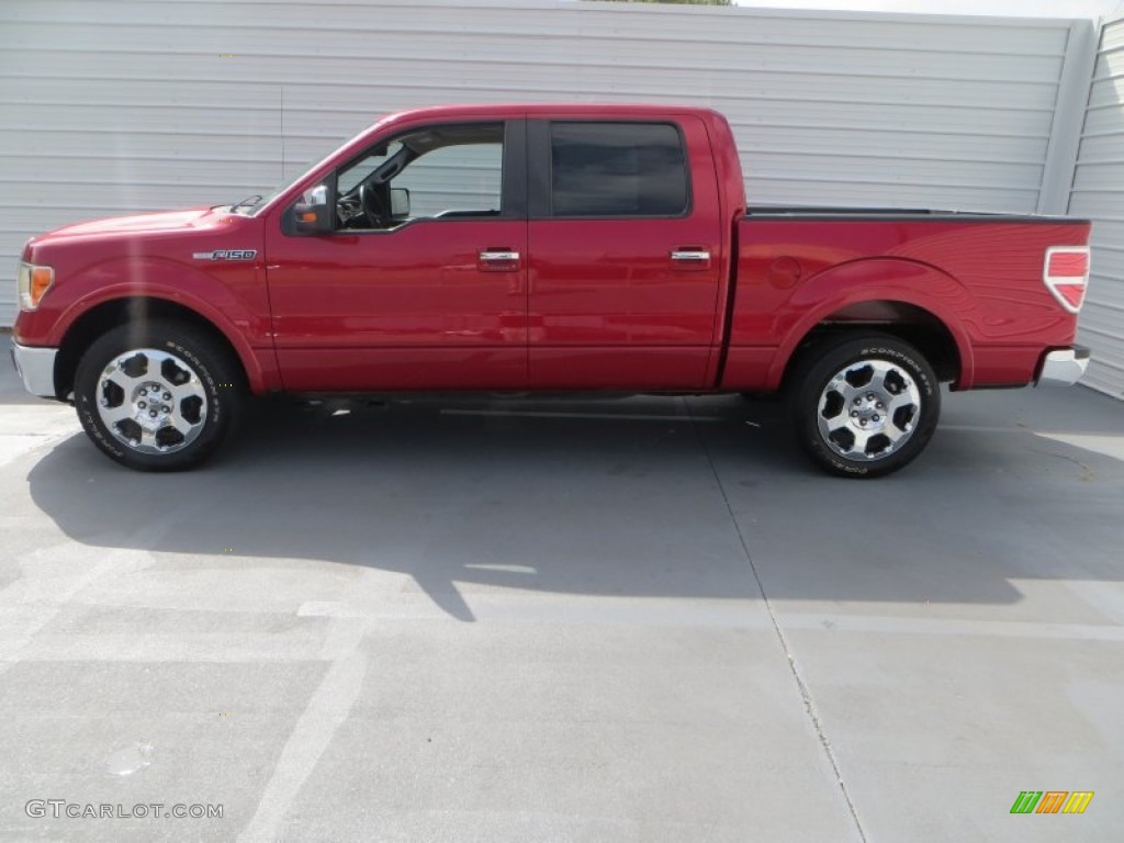 2010 F150 Lariat SuperCrew - Red Candy Metallic / Black photo #6