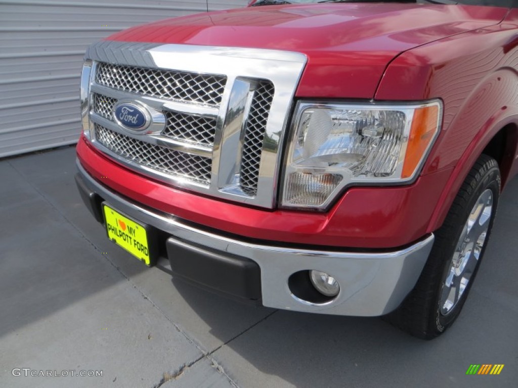 2010 F150 Lariat SuperCrew - Red Candy Metallic / Black photo #10