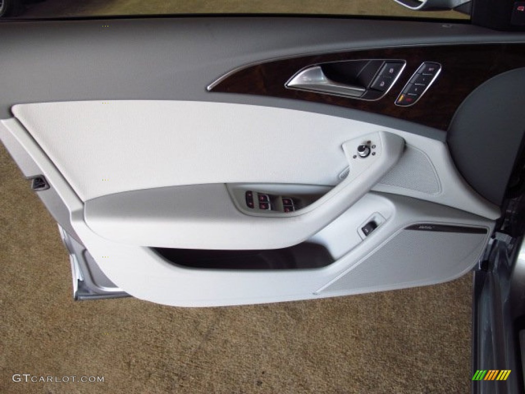 2014 Audi A6 3.0T quattro Sedan Titanium Gray Door Panel Photo #84360223