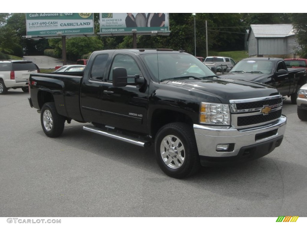 2013 Silverado 3500HD LT Extended Cab 4x4 - Black / Ebony photo #1