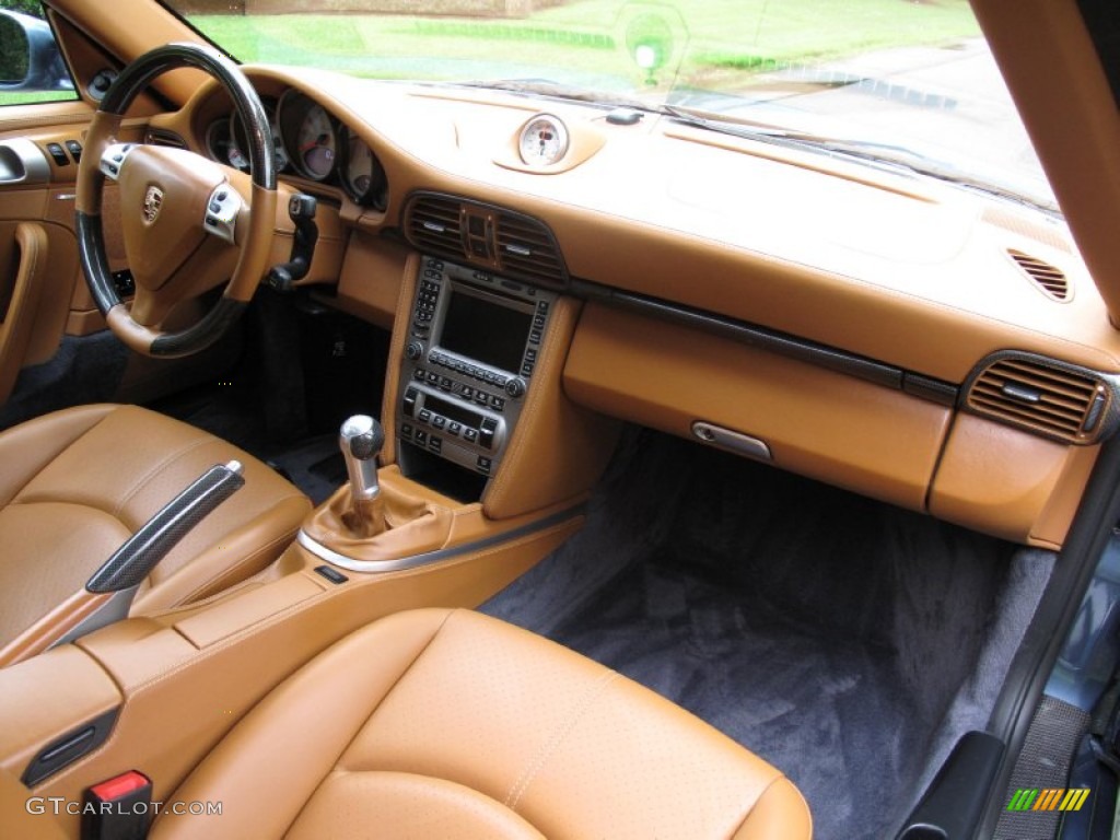 2008 Porsche 911 Turbo Coupe Natural Brown Dashboard Photo #84363251