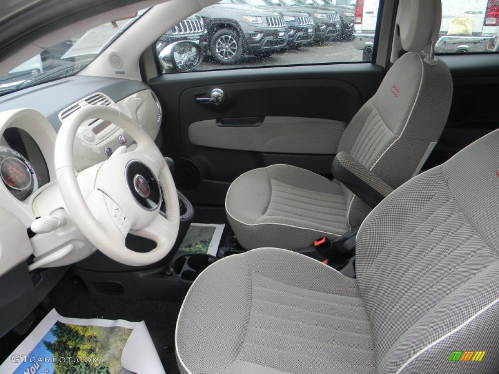 Tessuto Beige-Nero/Nero (Beige-Black/Black) Interior 2012 Fiat 500 Lounge Photo #84364479