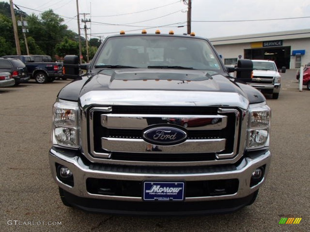 2014 F250 Super Duty Lariat SuperCab 4x4 - Green Gem Metallic / Adobe photo #3