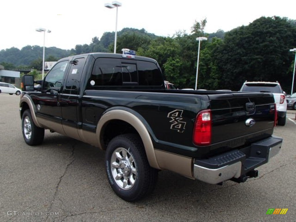 2014 F250 Super Duty Lariat SuperCab 4x4 - Green Gem Metallic / Adobe photo #6