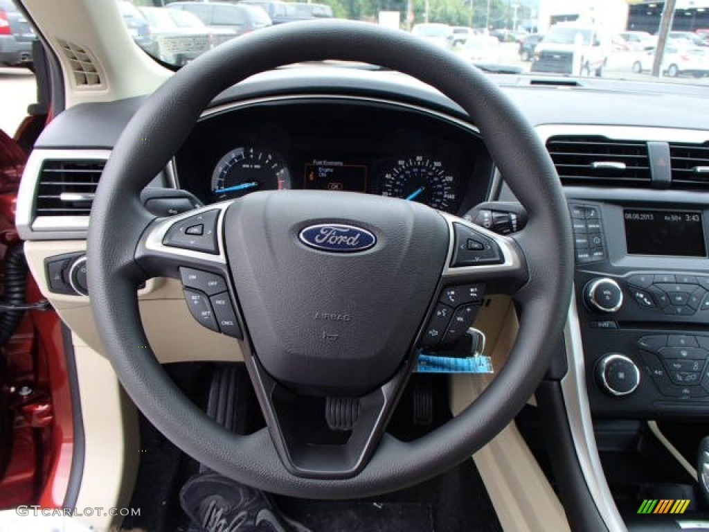 2014 Ford Fusion SE Dune Steering Wheel Photo #84367413