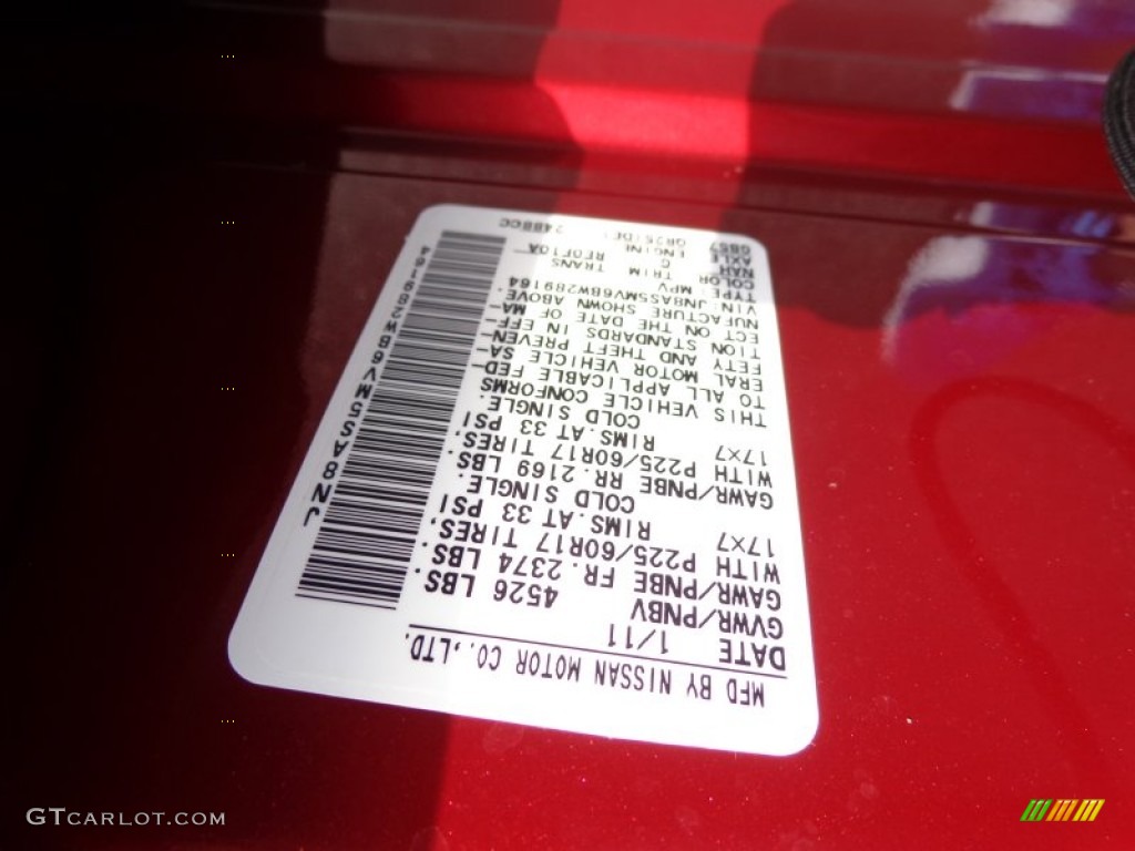 2011 Rogue SV AWD - Cayenne Red / Black photo #16