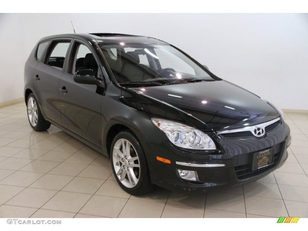 2009 Elantra Touring - Black Pearl / Black photo #1