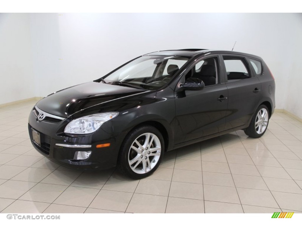 2009 Elantra Touring - Black Pearl / Black photo #3