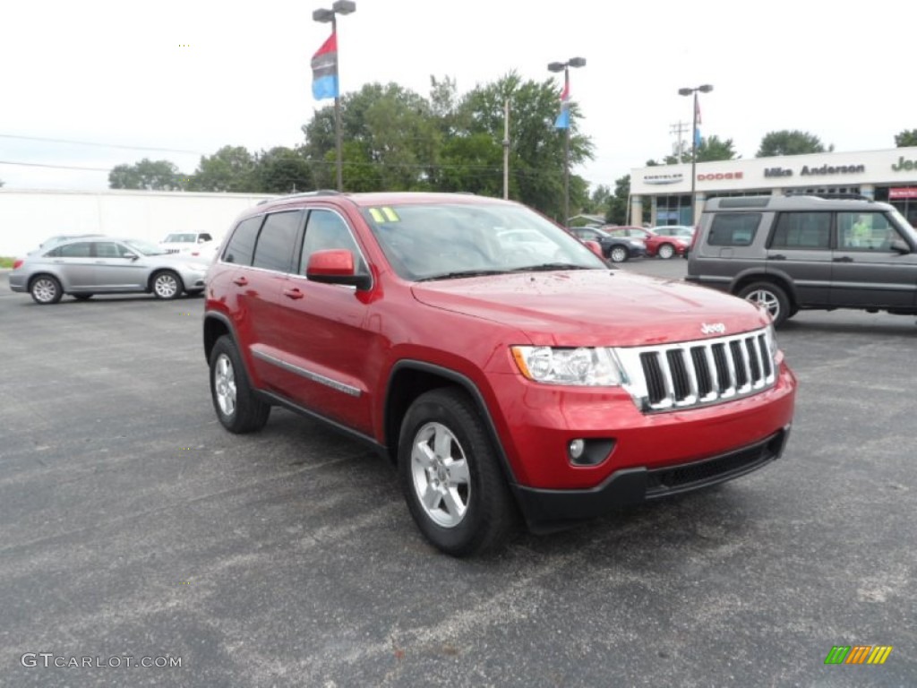 2011 Grand Cherokee Laredo 4x4 - Inferno Red Crystal Pearl / Dark Graystone/Medium Graystone photo #1