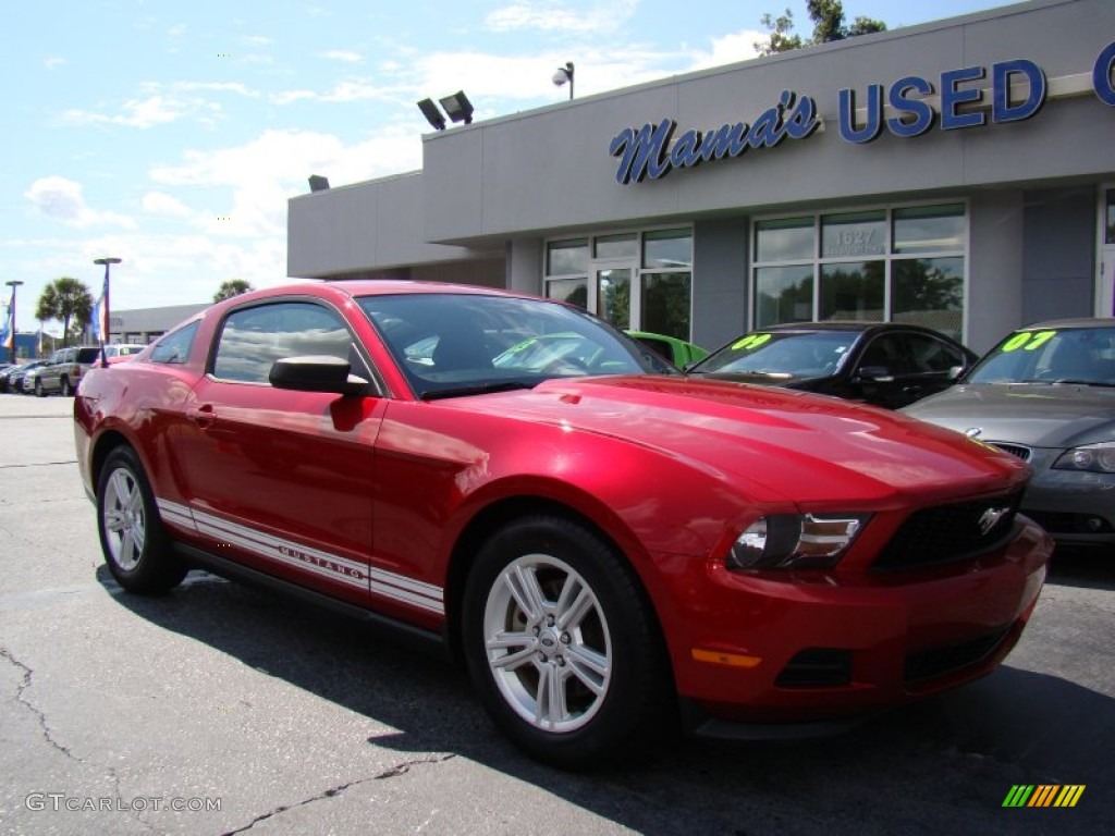 2011 Mustang V6 Coupe - Red Candy Metallic / Charcoal Black photo #2