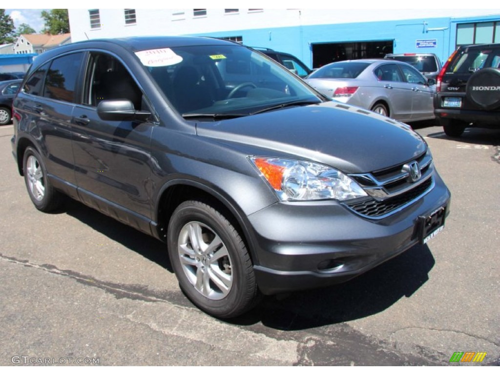 2010 CR-V EX AWD - Polished Metal Metallic / Black photo #3