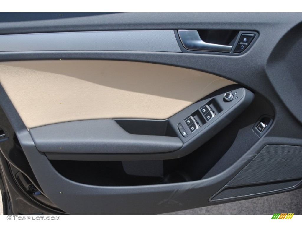 2014 Audi A4 2.0T quattro Sedan Velvet Beige/Black Door Panel Photo #84380667