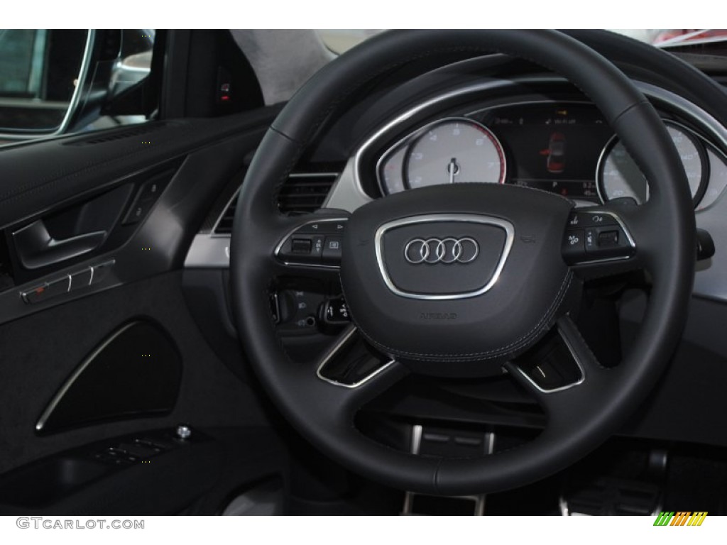 2014 Audi S8 quattro S Black Steering Wheel Photo #84383907