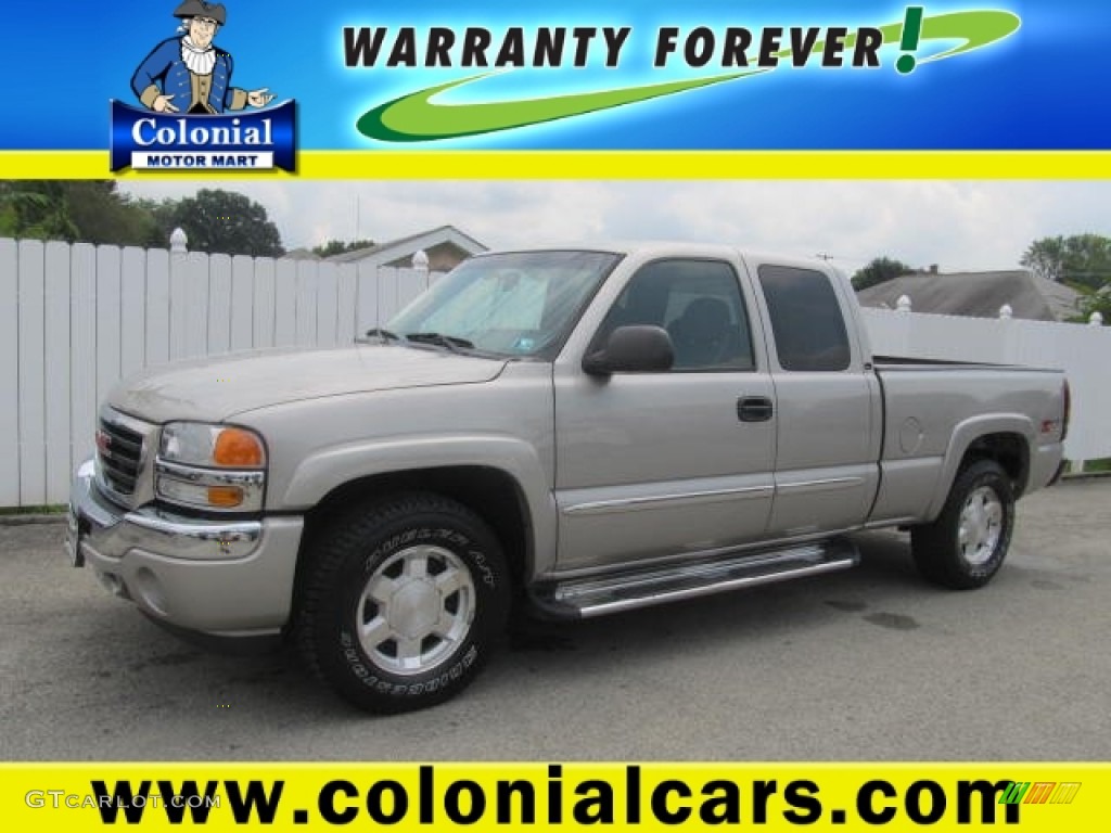 2006 Sierra 1500 SLE Extended Cab 4x4 - Silver Birch Metallic / Dark Pewter photo #1