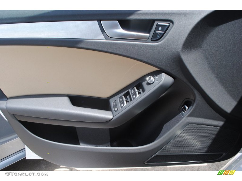 2014 Audi A4 2.0T Sedan Velvet Beige/Black Door Panel Photo #84387763