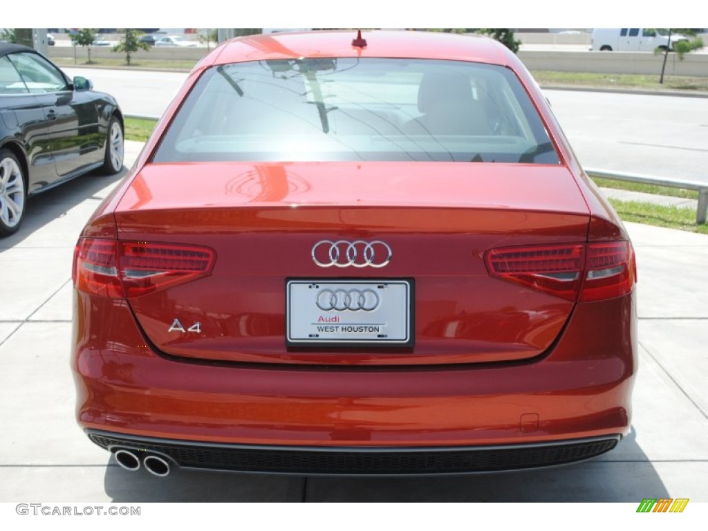 2014 A4 2.0T Sedan - Volcano Red Metallic / Velvet Beige photo #8
