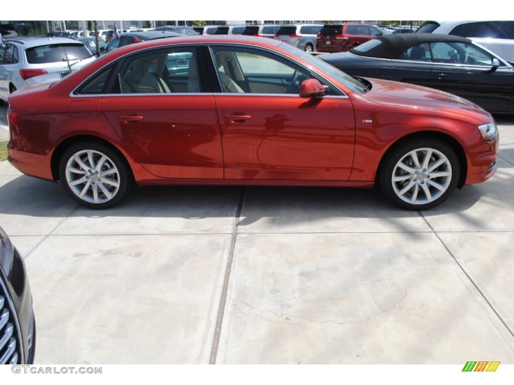 2014 A4 2.0T Sedan - Volcano Red Metallic / Velvet Beige photo #10