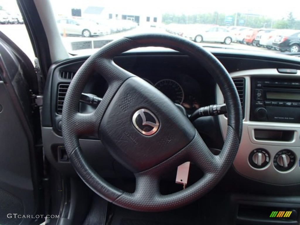 2004 Mazda Tribute DX Dark Flint Grey Steering Wheel Photo #84389379