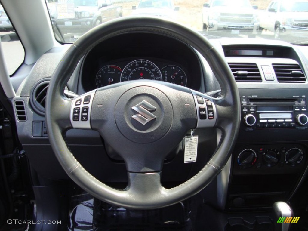 2007 Suzuki SX4 Convenience AWD Black Steering Wheel Photo #84389484