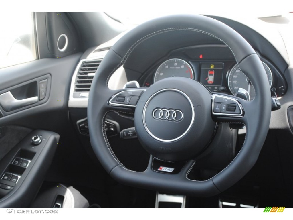 2014 Audi SQ5 Premium plus 3.0 TFSI quattro Black Leather/Alcantara Steering Wheel Photo #84389838