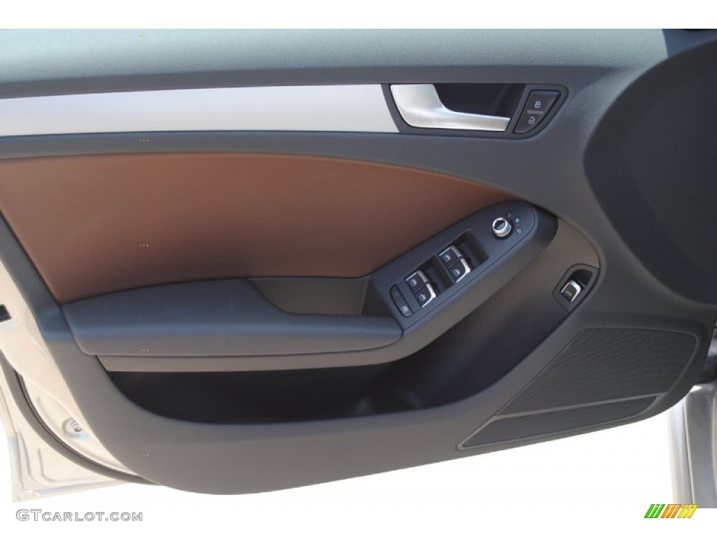 2014 Audi A4 2.0T Sedan Chestnut Brown/Black Door Panel Photo #84390261