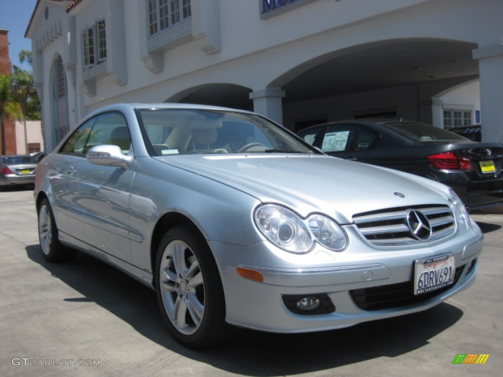 2008 CLK 350 Coupe - Diamond Silver Metallic / Stone photo #1