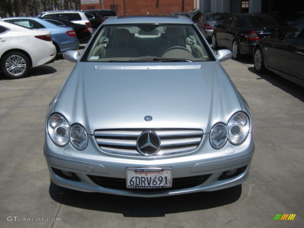 2008 CLK 350 Coupe - Diamond Silver Metallic / Stone photo #6