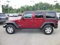 Deep Cherry Red Crystal Pearl 2012 Jeep Wrangler Unlimited Rubicon 4x4 Exterior