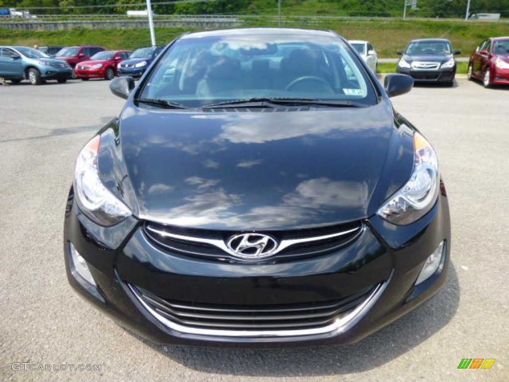 2012 Elantra GLS - Black Noir Pearl / Gray photo #2