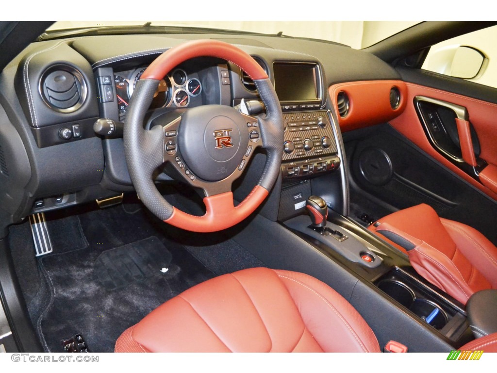Red Amber Semi-Aniline Leather Interior 2014 Nissan GT-R Premium Photo #84394152