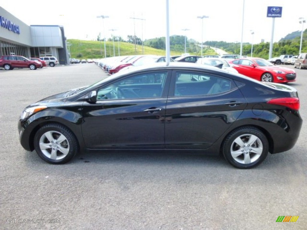 2012 Elantra GLS - Black Noir Pearl / Gray photo #4