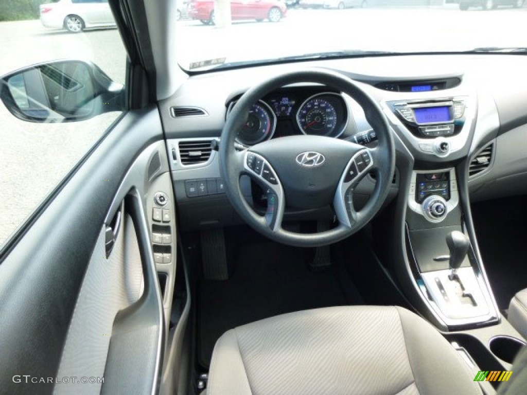 2012 Elantra GLS - Black Noir Pearl / Gray photo #14