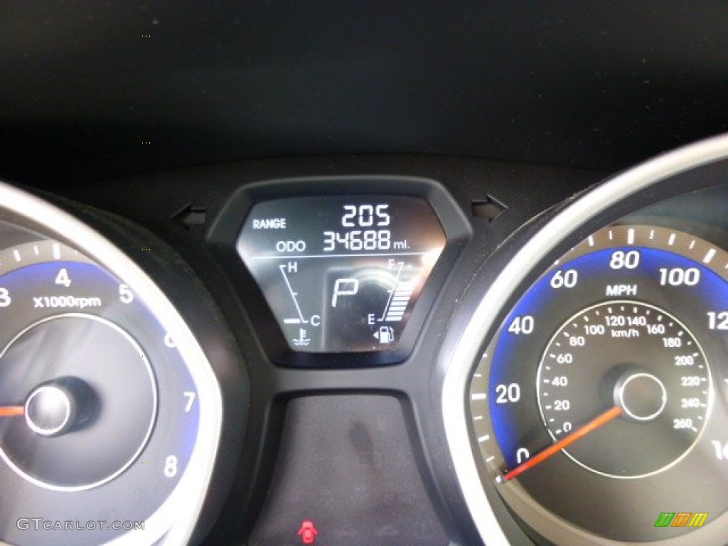 2012 Elantra GLS - Black Noir Pearl / Gray photo #20