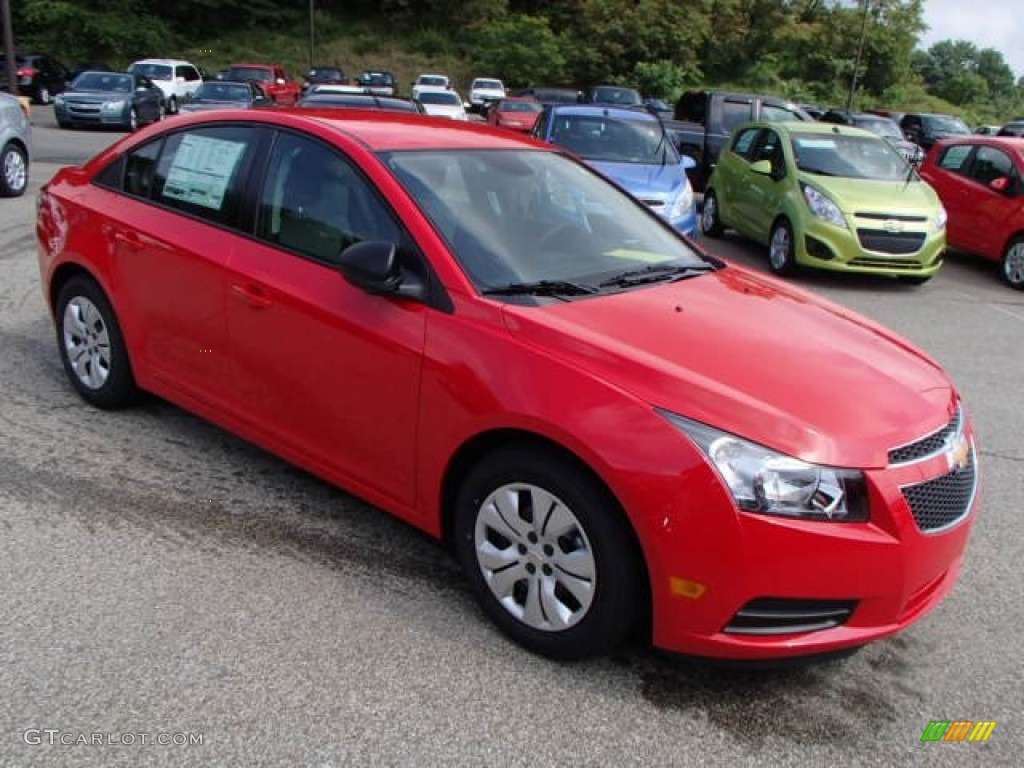 2014 Cruze LS - Red Hot / Jet Black/Medium Titanium photo #2