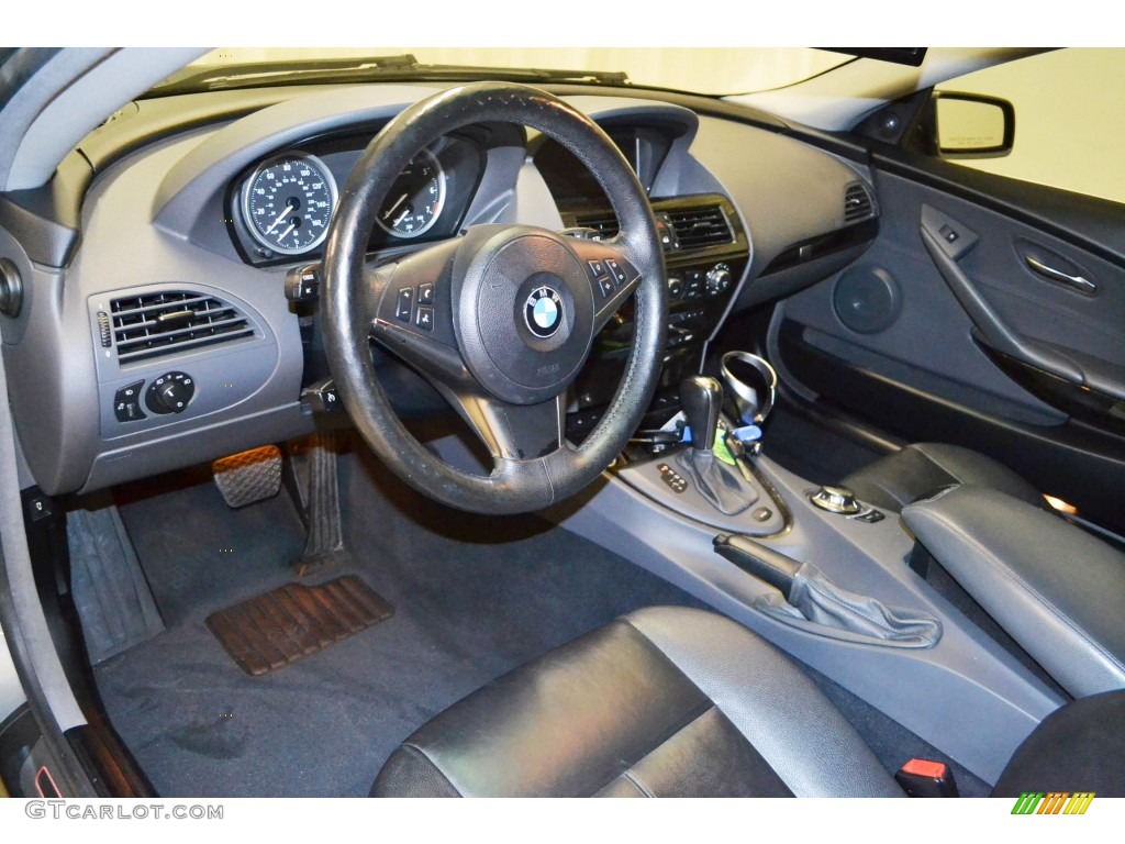 Black Interior 2005 BMW 6 Series 645i Coupe Photo #84396528