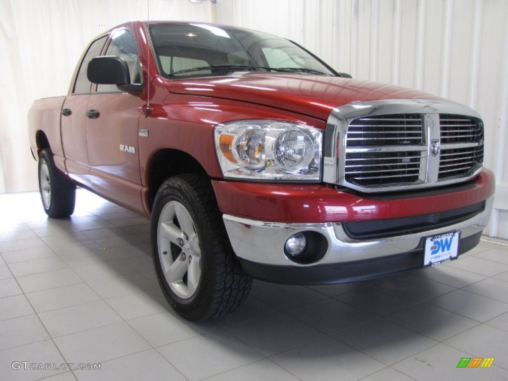 2008 Ram 1500 ST Quad Cab 4x4 - Inferno Red Crystal Pearl / Medium Slate Gray photo #1